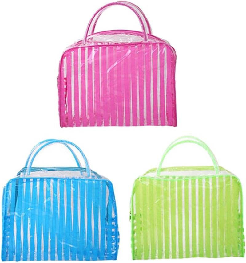 3Pcs Large Waterproof PVC Travel Toiletry Bag Set Cosmetic Organizer Case - Image 1
